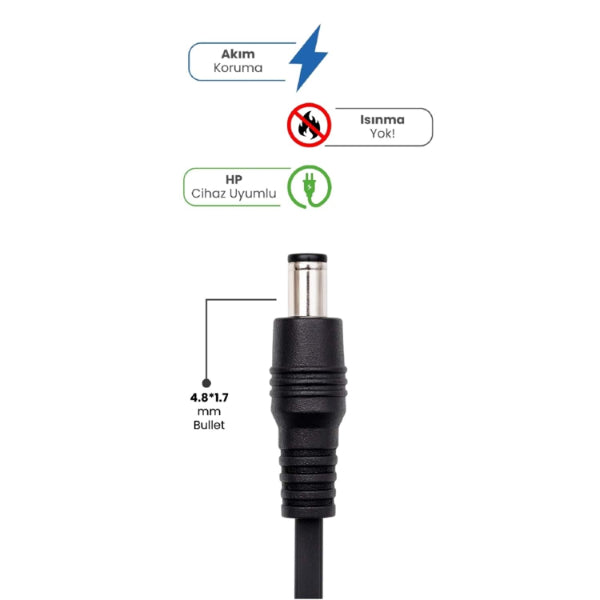 19V 4.74A 4.8 * 1.7mm Bullet 90W HP İçin Laptop Adaptör