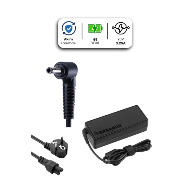 20V 3.25A 4.0 * 1.7 Bullet 65W LENOVO İçin Laptop Adaptör