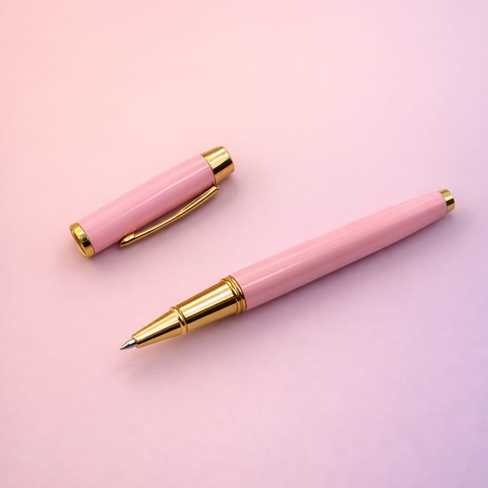 Premium Pembe Metal Roller Kalem