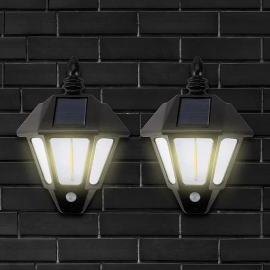 2'li Solar Cob Led Sensörlü Duvar Lambası