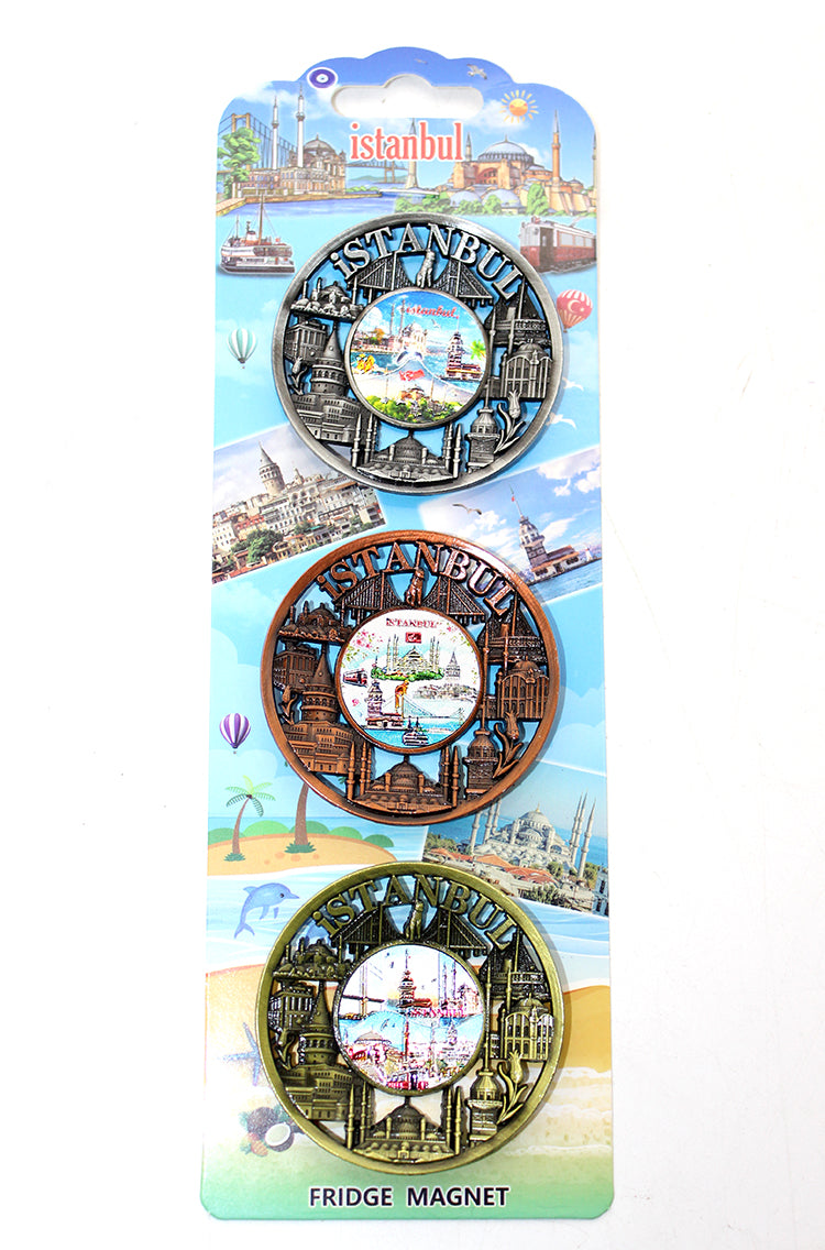 İstanbul Temalı Metal Magnet 3'lü Set Model 1