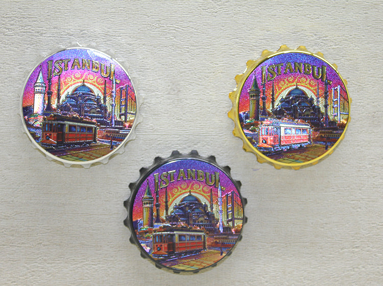 İstanbul Temalı Gazoz Kapağı Magnet - Model 4