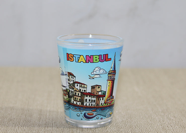 İstanbul Temalı Cam Shot Bardak - Model 3