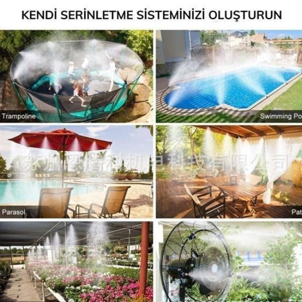 10 Metre Kendin Yap Açık Alan Serinletme ve Nemlendirme Sistemi