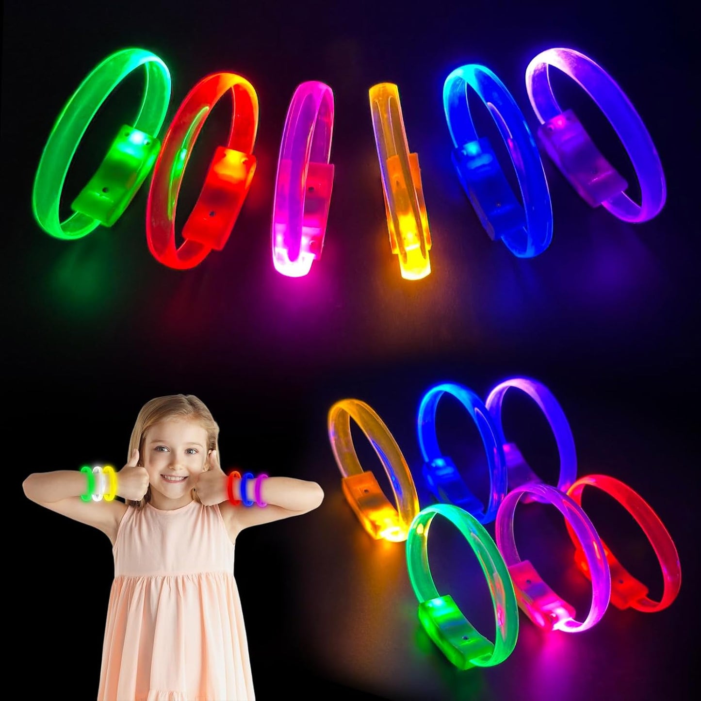 Festival &amp; Parti LED Bileklik 3 Farklı Mod Işıklı 1 Adet