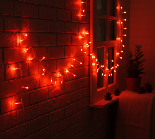 Damla Uçlu Kırmızı Dekoratif Işık 10 Metre 100 LED