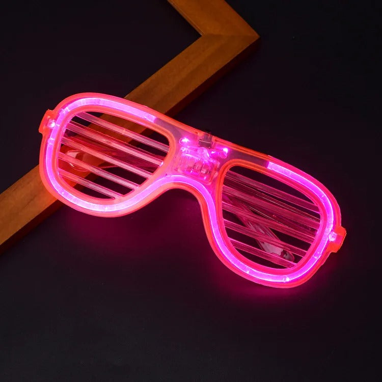 Pembe Led Işıklı Parti Gözlüğü - Neon 3 Modlu