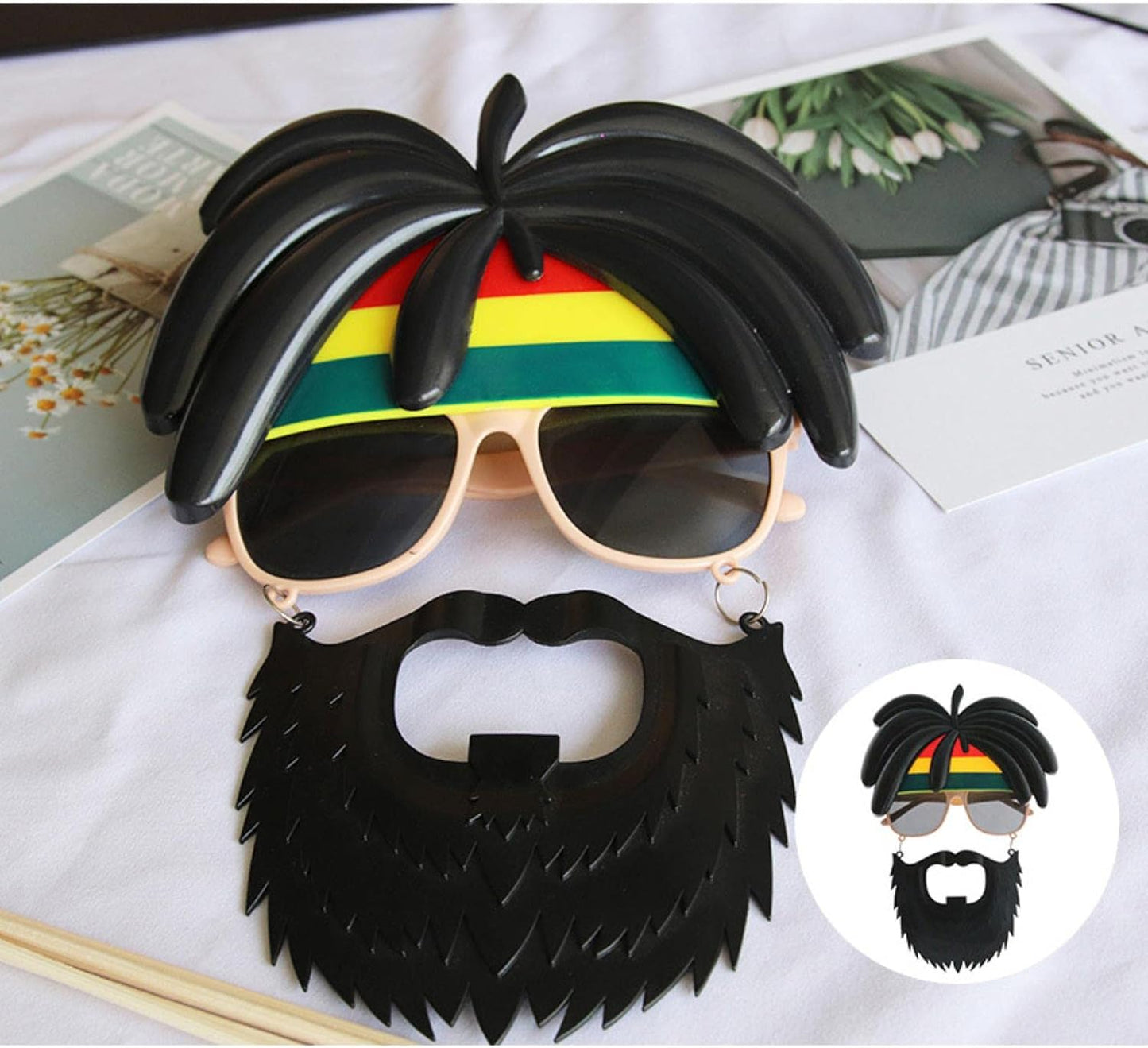 Rasta Peruklu Bob Marley Parti Gözlüğü