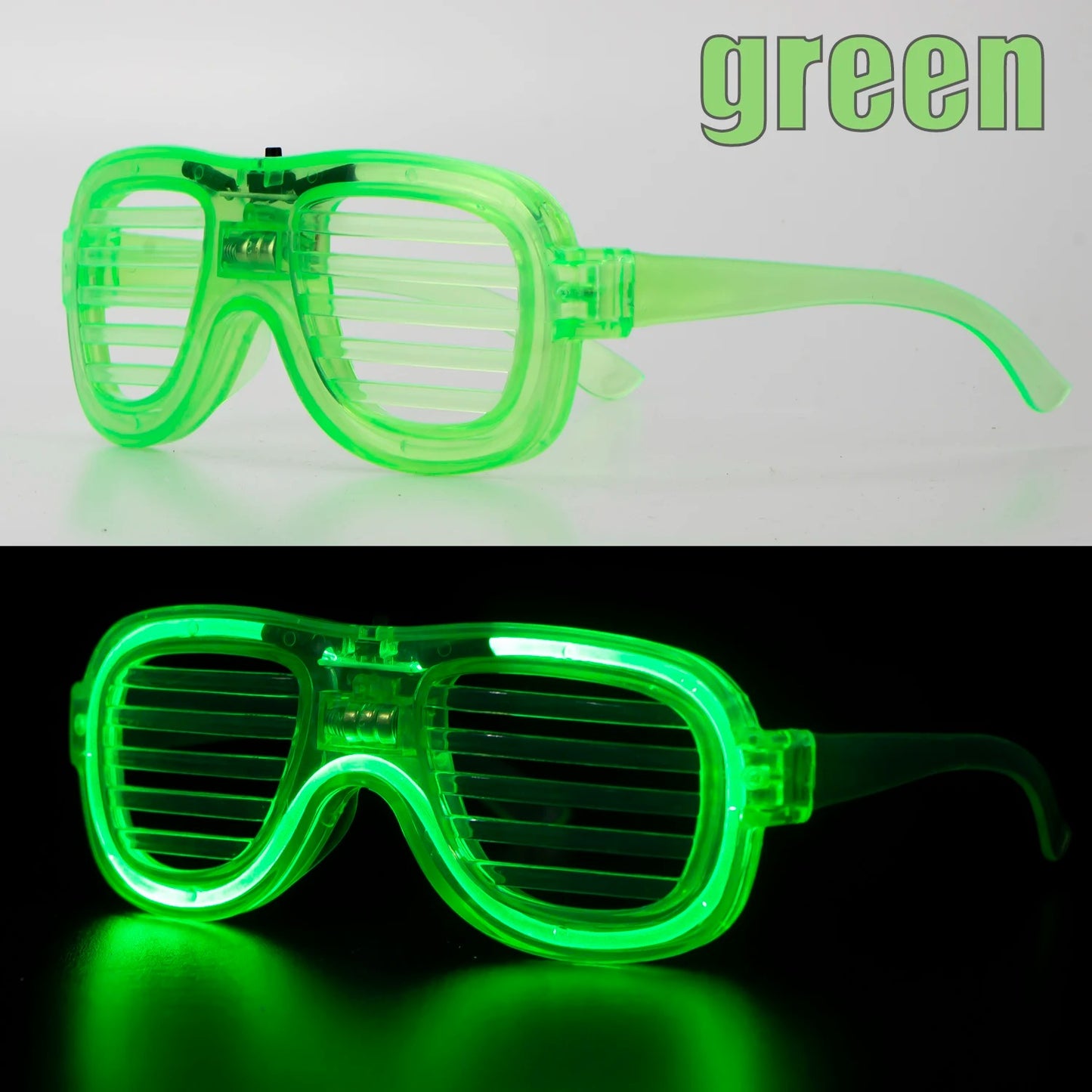 Yeşil LED Işıklı Parti Gözlüğü – Neon 3 Modlu