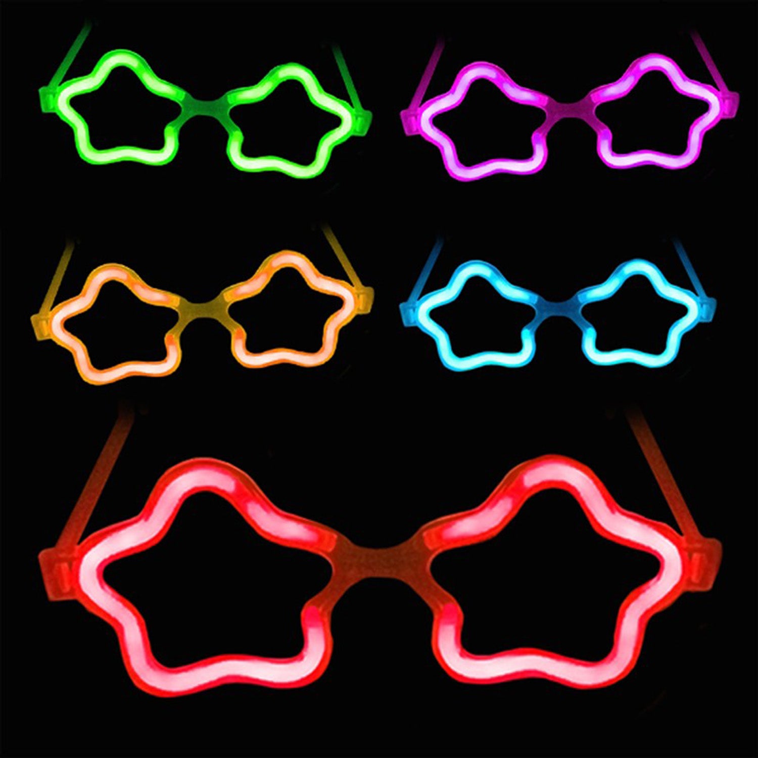 Yıldız Glow Partisi Gözlüğü - 12 Adet
